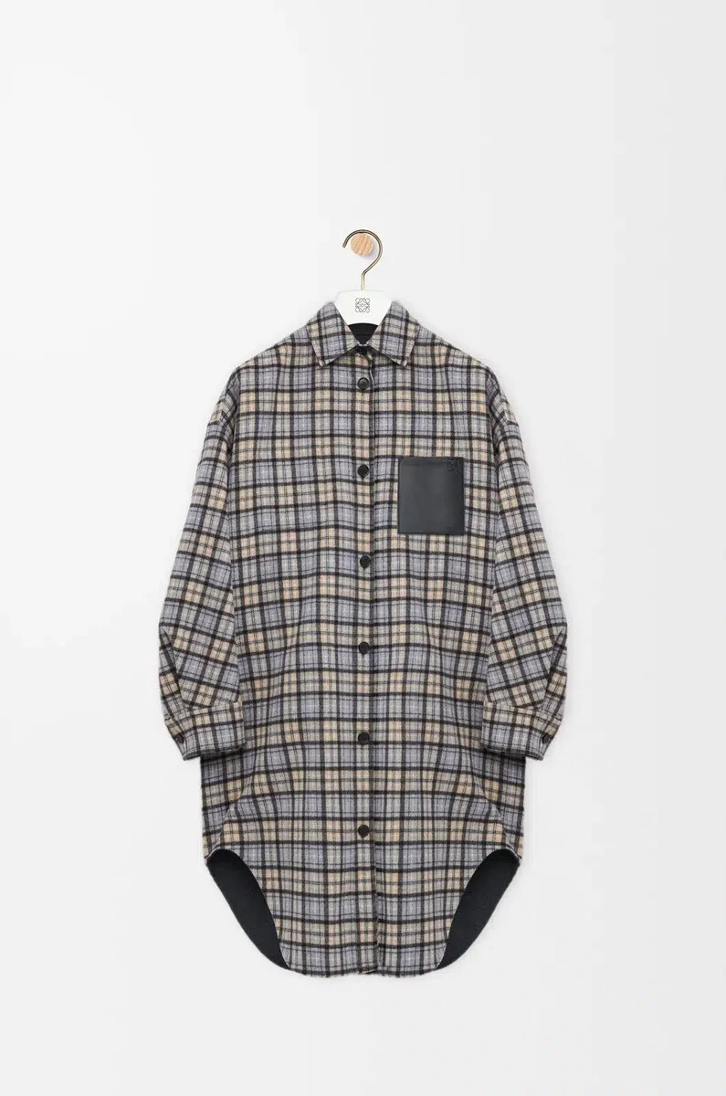 cappotto in lana e cashmere beigegrigio