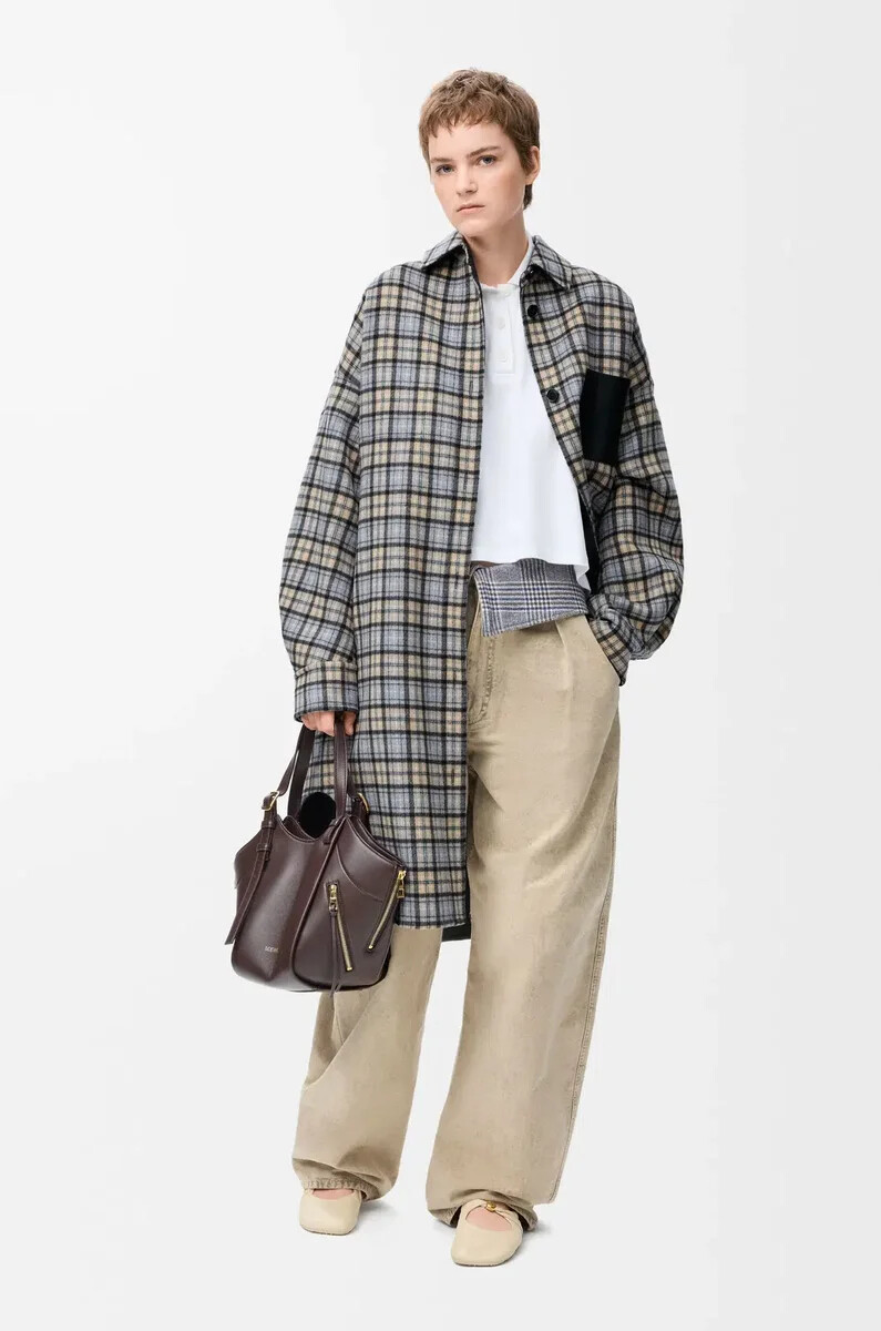 cappotto in lana e cashmere beigegrigio