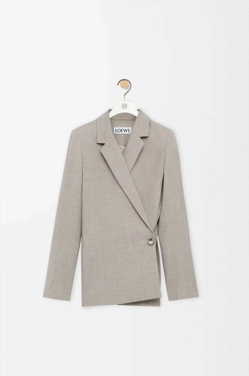 giacca in lana beige chiaro melange