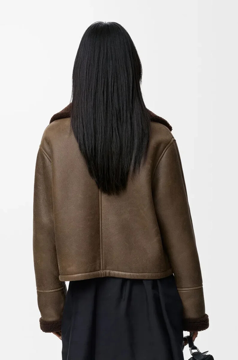 giacca in shearling sage