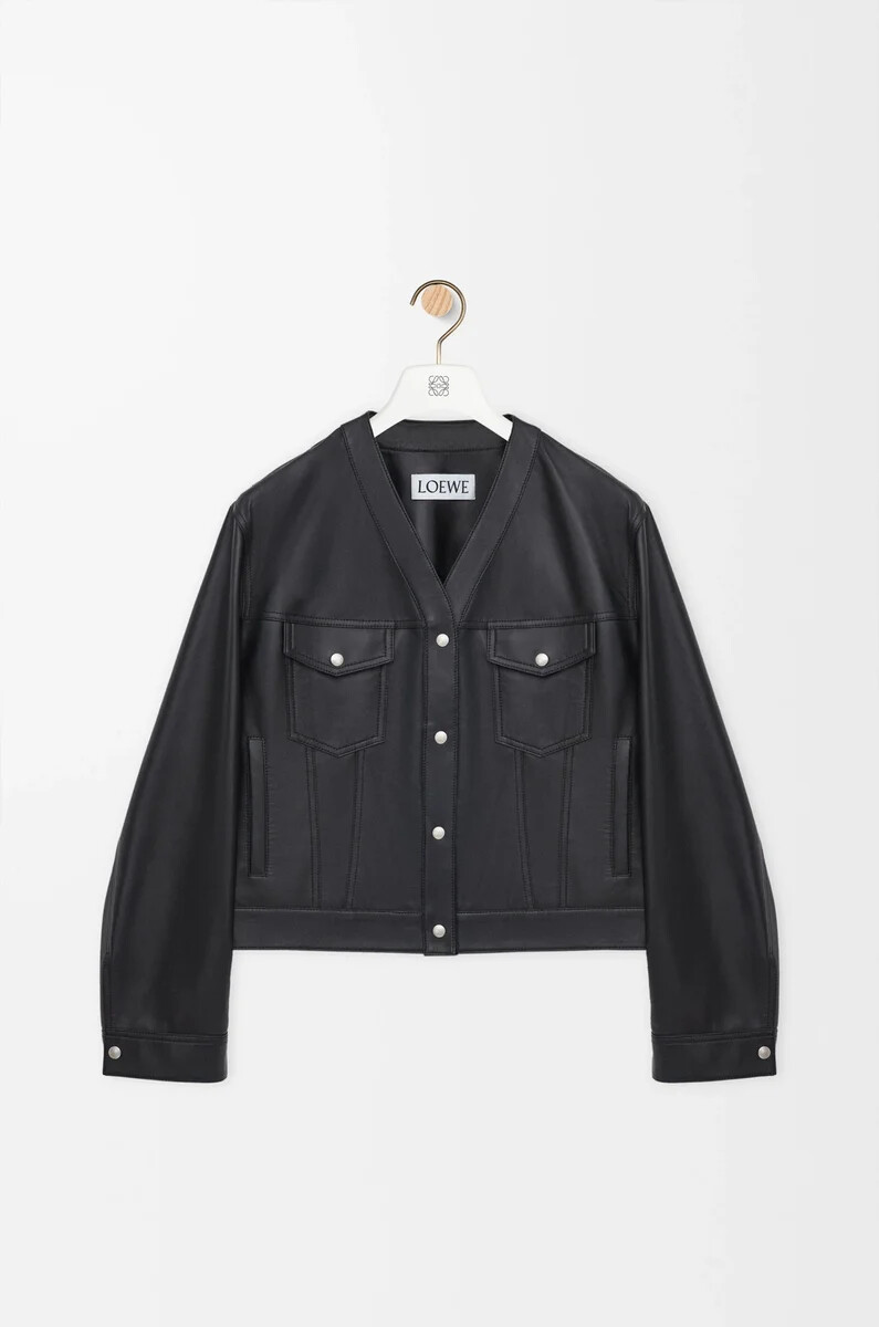 cardigan in nappa di agnello nero
