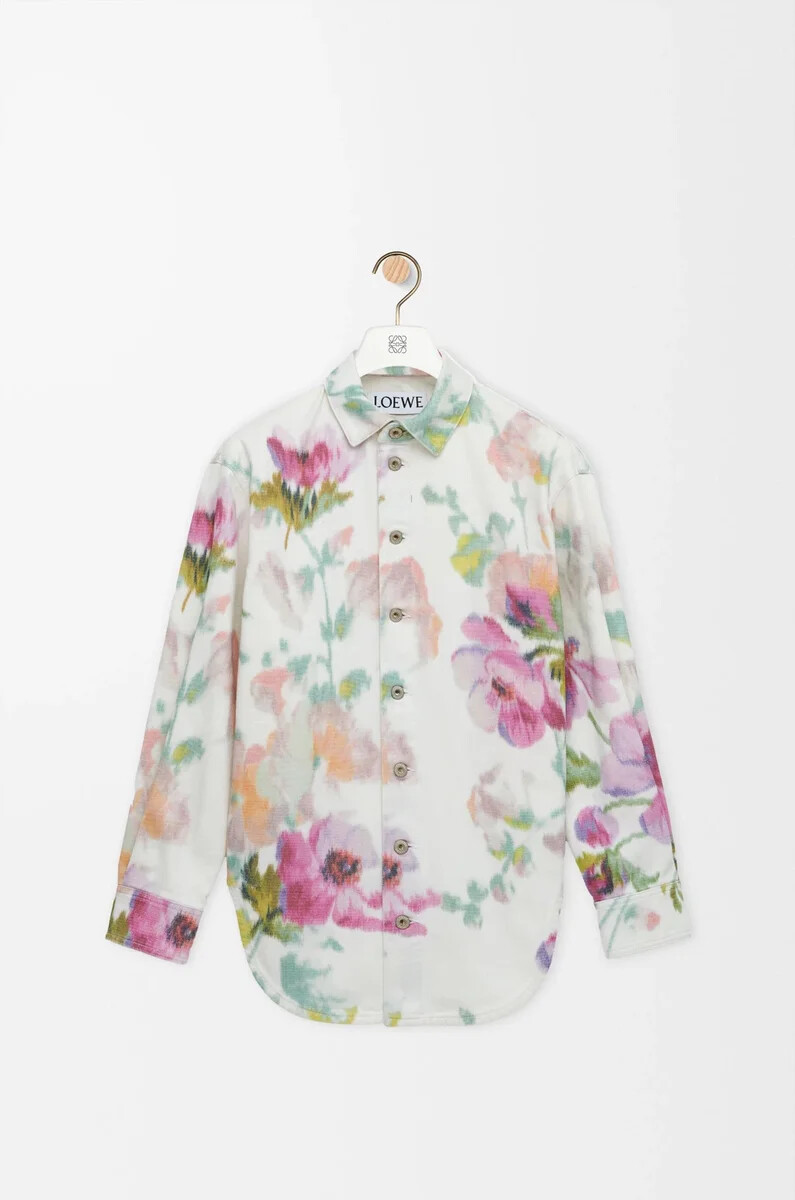 camicia oversize in denim biancorosa