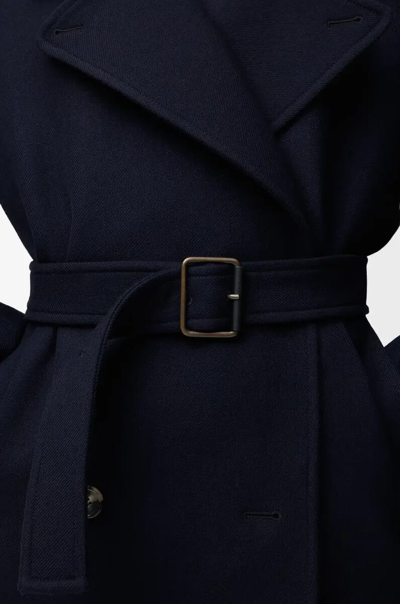 cappotto in misto lana blu navy