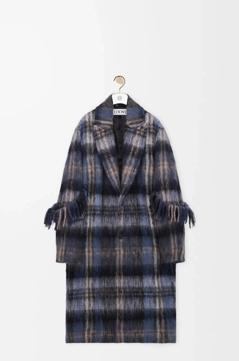 cappotto in misto mohair e lana blumulticolore