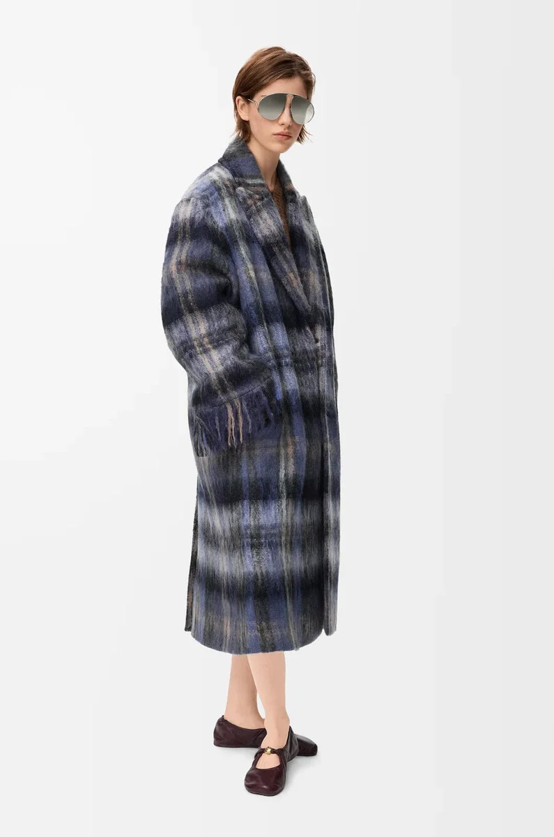 cappotto in misto mohair e lana blumulticolore