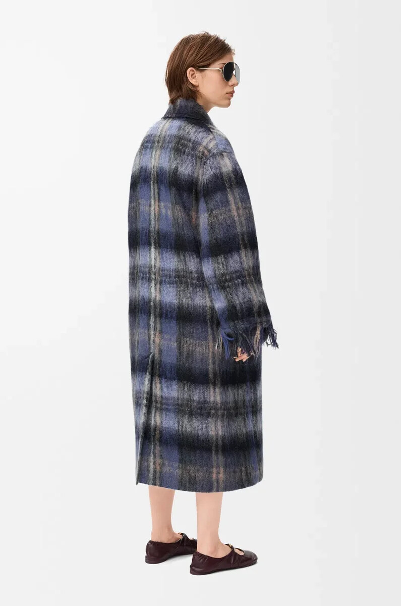 cappotto in misto mohair e lana blumulticolore