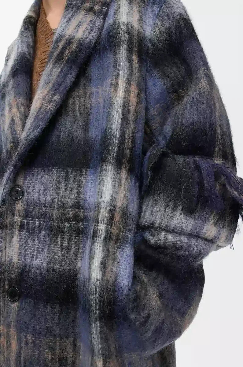 cappotto in misto mohair e lana blumulticolore