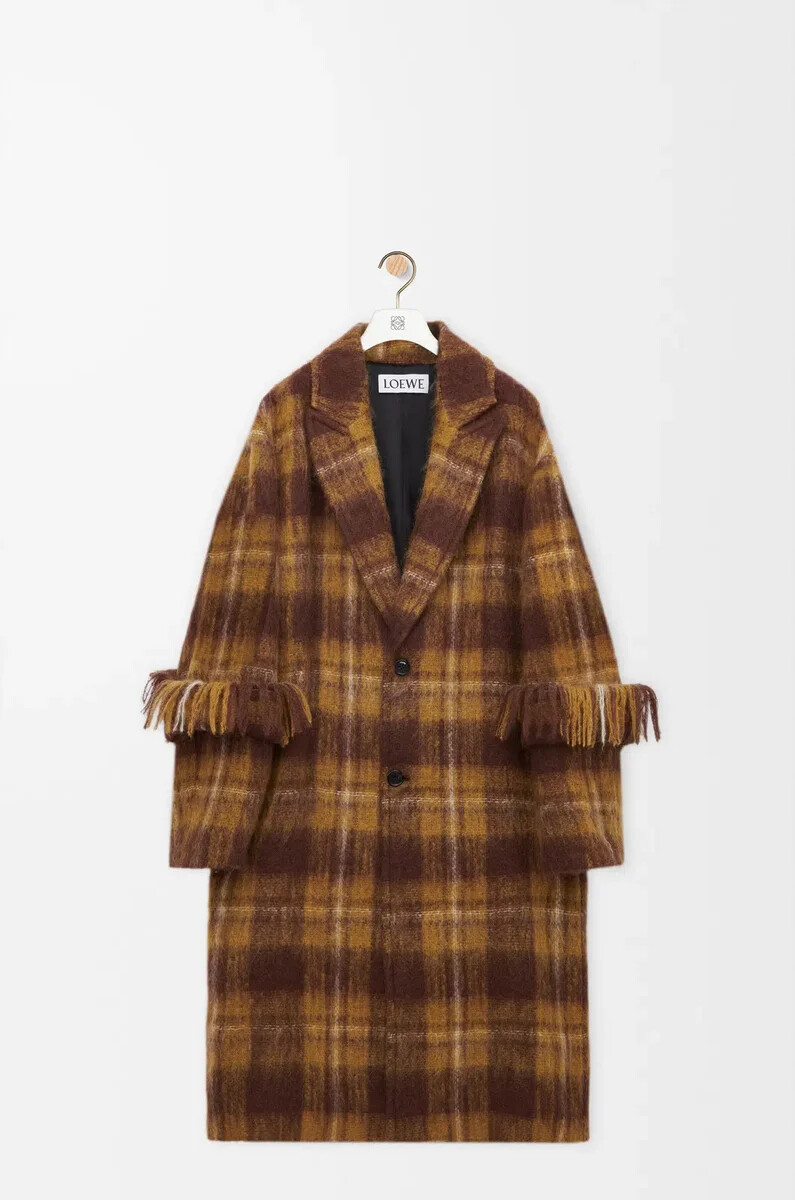 cappotto in misto mohair e lana giallomulticolore