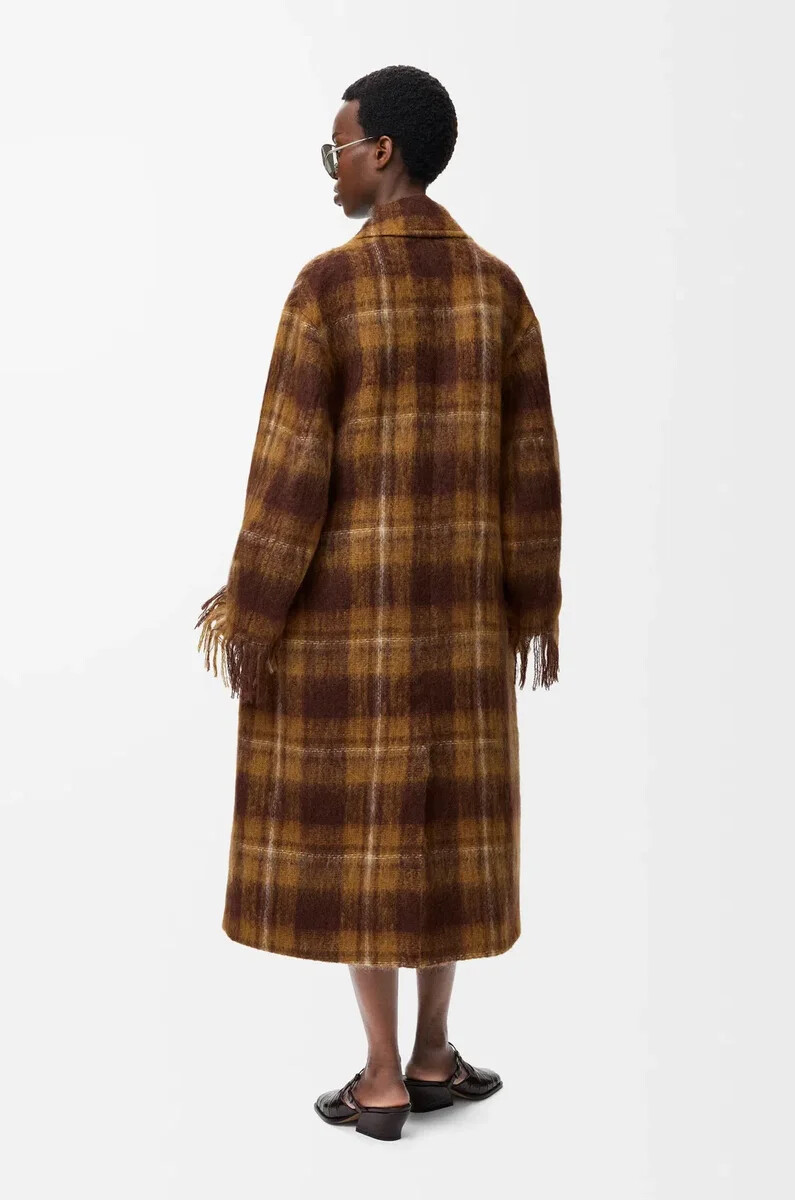 cappotto in misto mohair e lana giallomulticolore