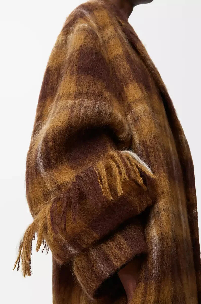 cappotto in misto mohair e lana giallomulticolore