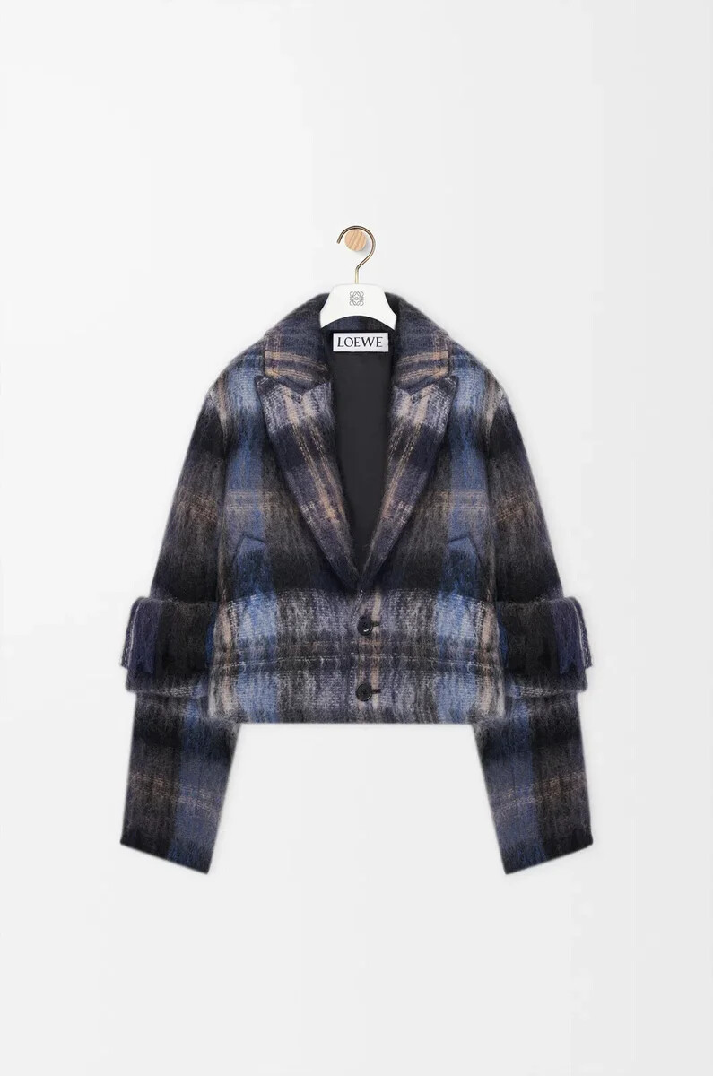 giacca in misto mohair e lana blumulticolore