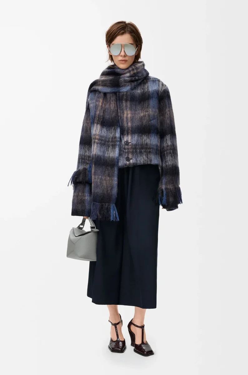 giacca in misto mohair e lana blumulticolore