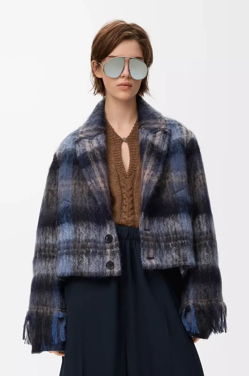 giacca in misto mohair e lana blumulticolore