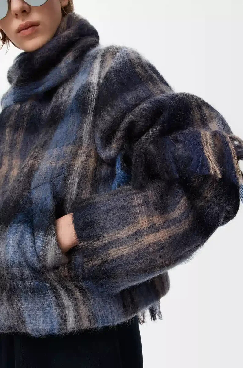 giacca in misto mohair e lana blumulticolore