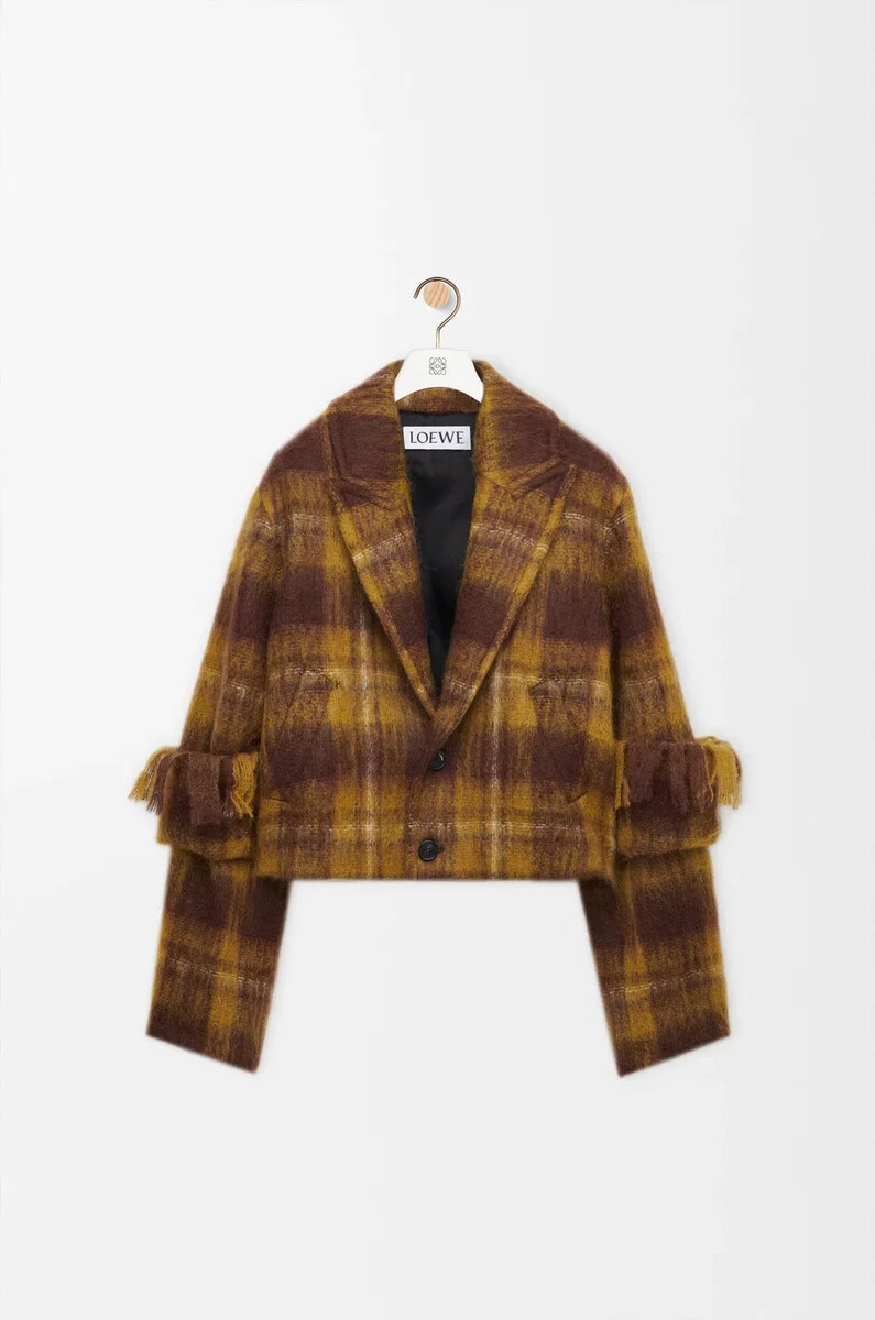 giacca in misto mohair e lana giallomulticolore