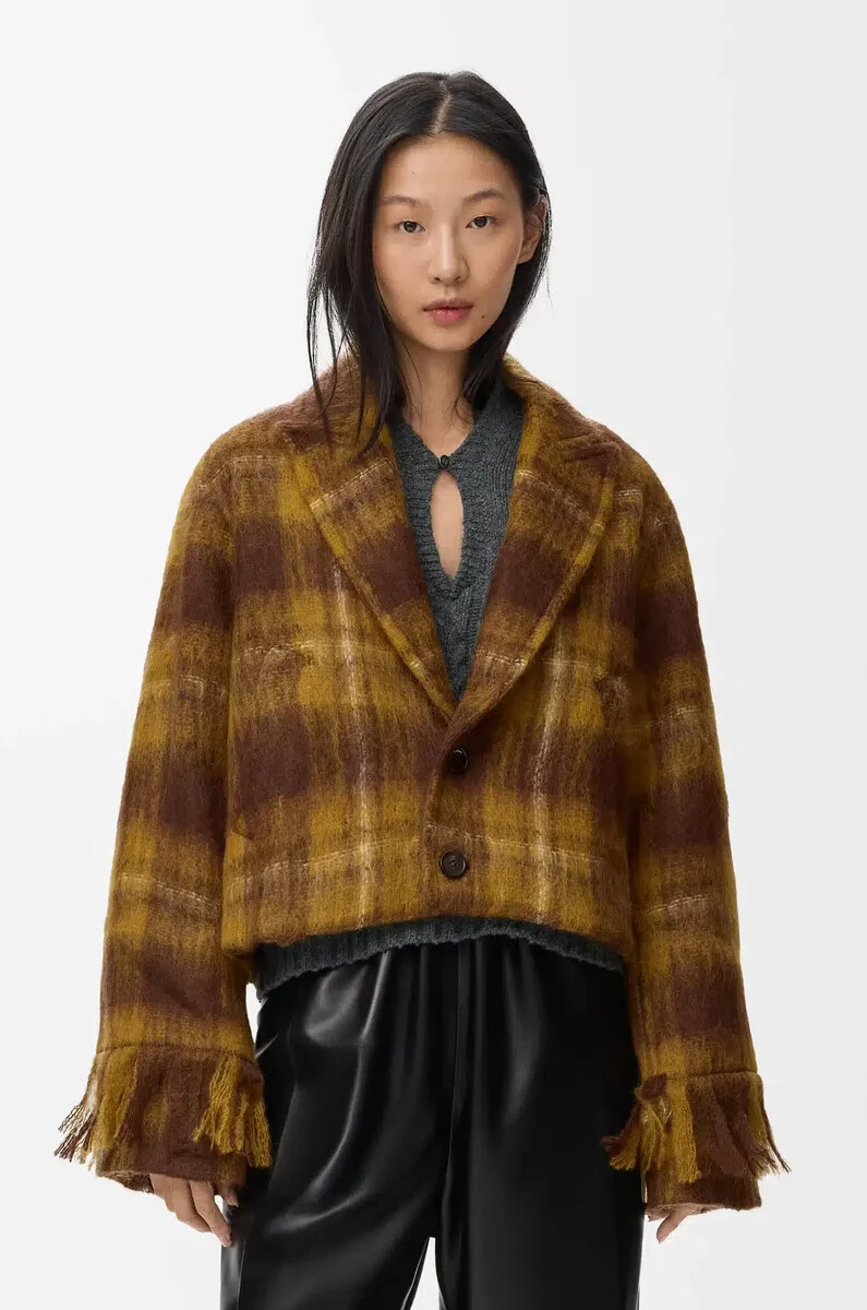 giacca in misto mohair e lana giallomulticolore