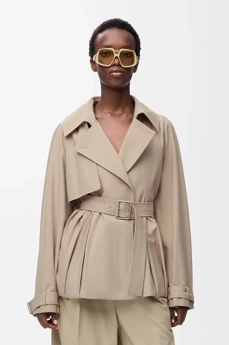 giacca in cotone beige