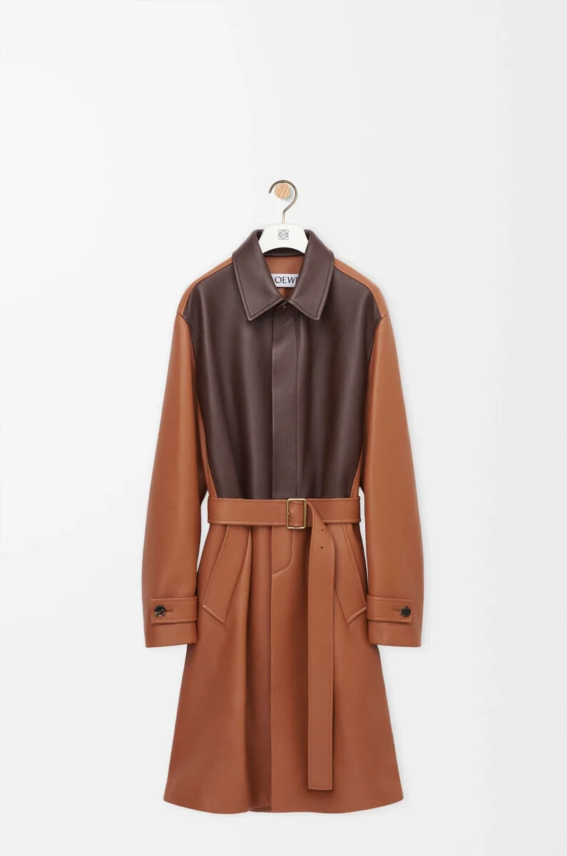 cappotto in nappa di agnello tan