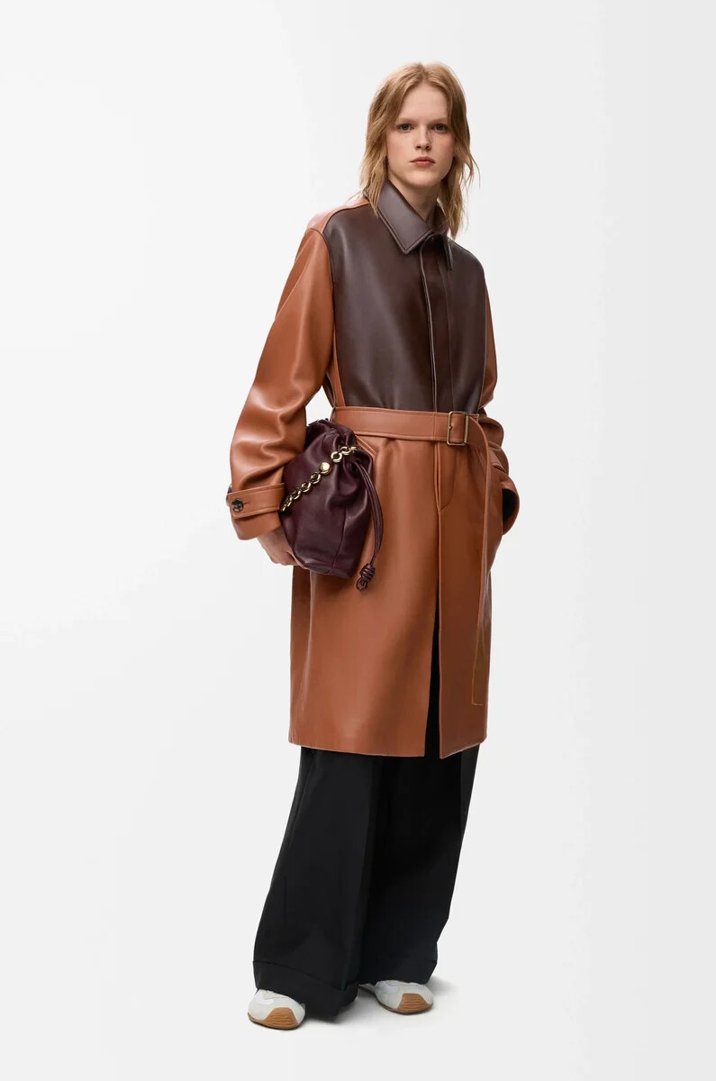 cappotto in nappa di agnello tan