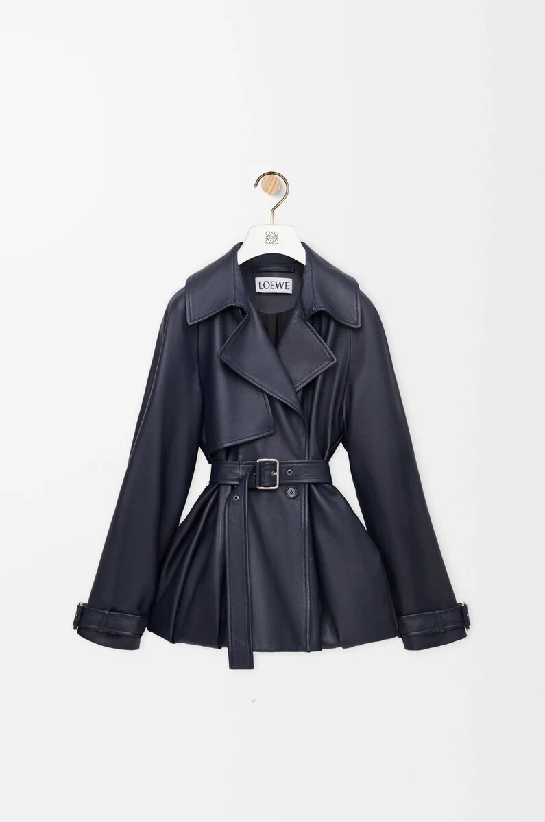 giacca in nappa di agnello blu navy