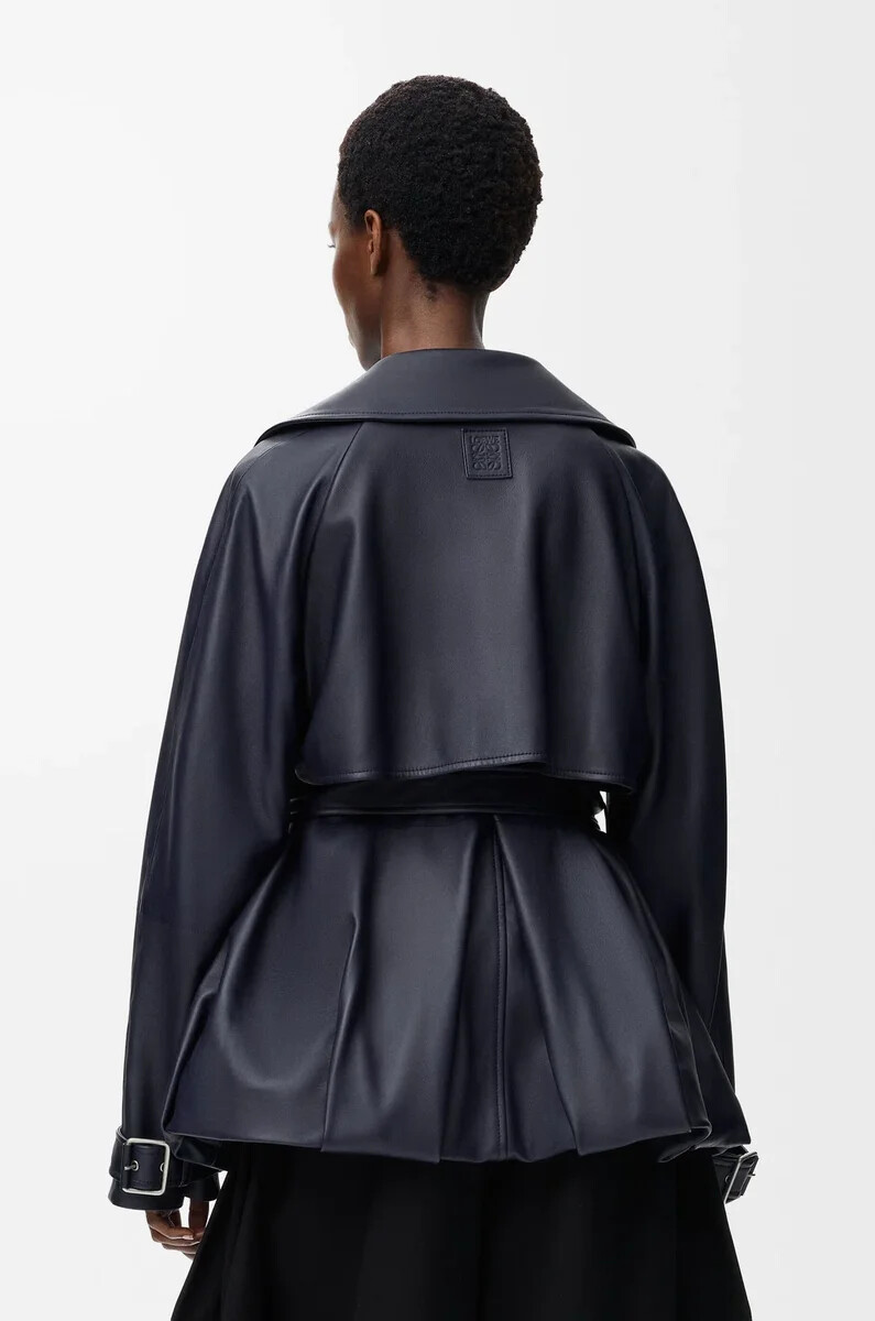 giacca in nappa di agnello blu navy