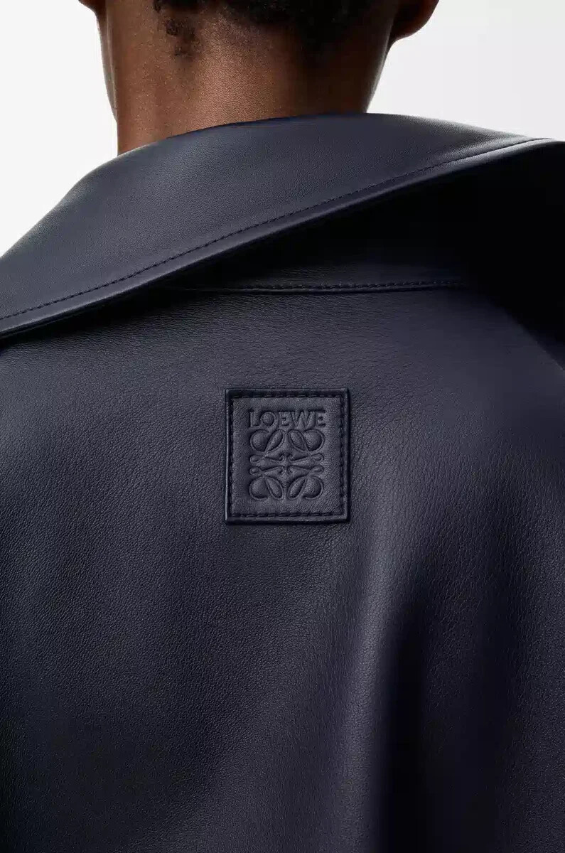 giacca in nappa di agnello blu navy