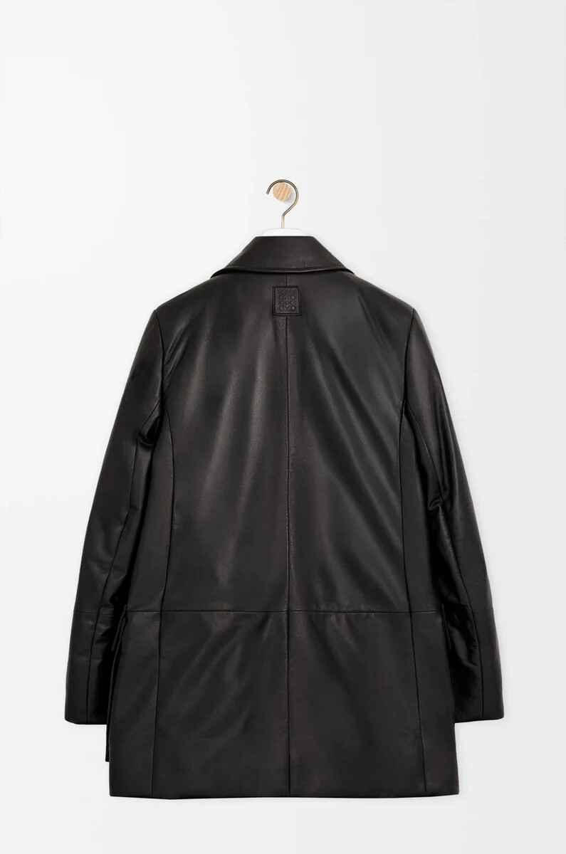 cappotto in nappa di agnello nero