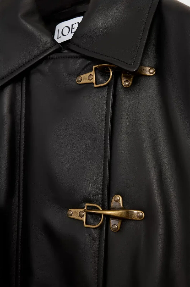 cappotto in nappa di agnello nero