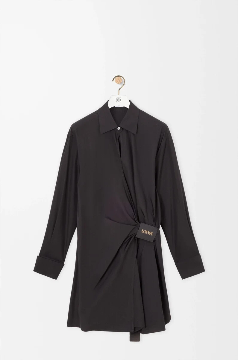 abito camicia in cotone nero