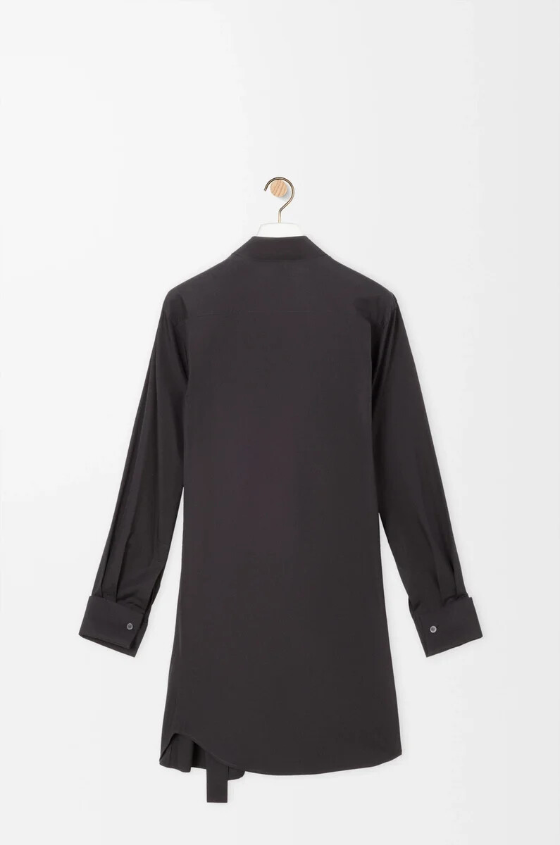 abito camicia in cotone nero