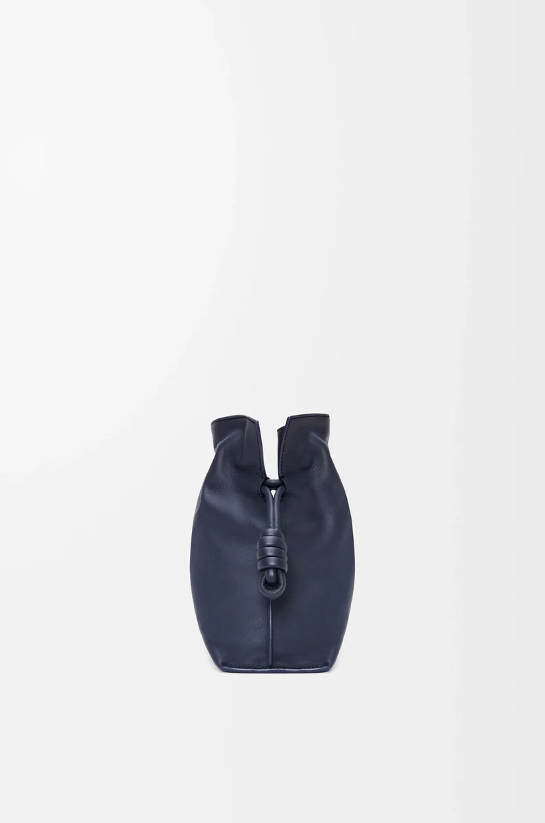 clutch flamenco media in vitello nappa abyss blue