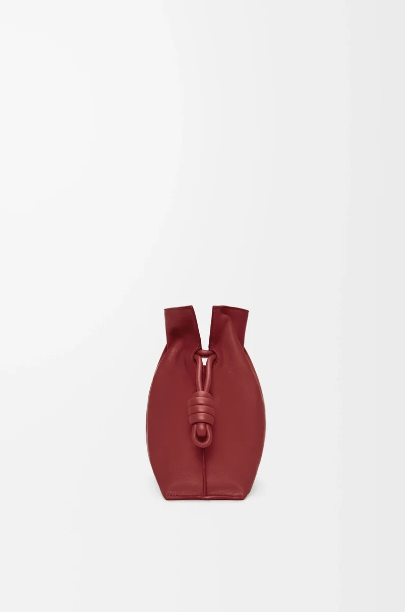 clutch flamenco media in vitello nappa rosso bruciato