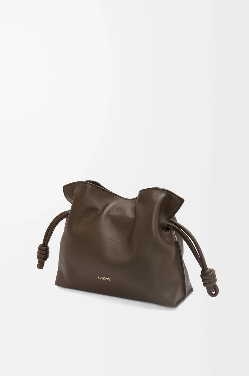mini pochette flamenco in vitello nappa cioccolato
