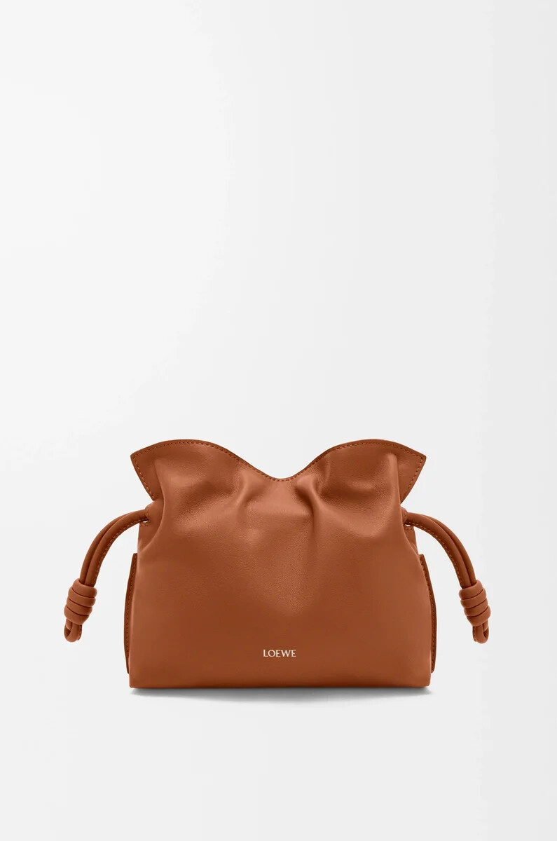 mini pochette flamenco in vitello nappa scoiattolo