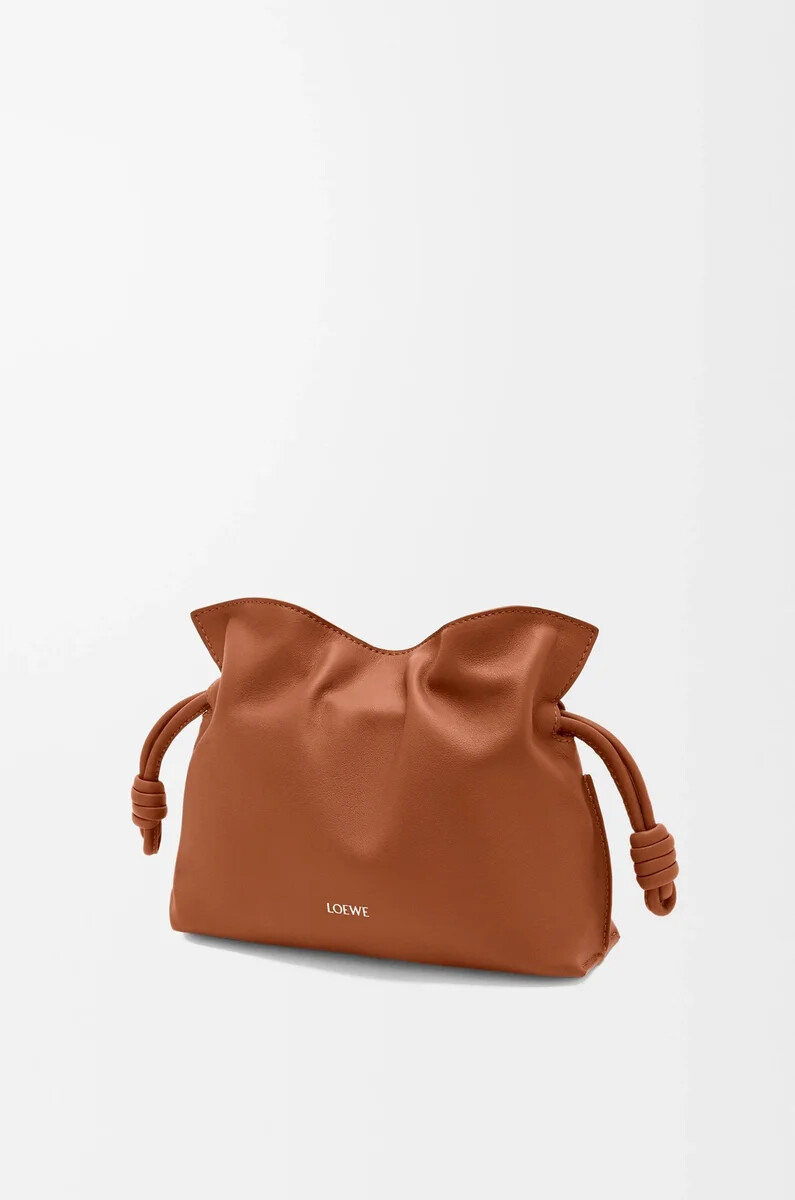 mini pochette flamenco in vitello nappa scoiattolo