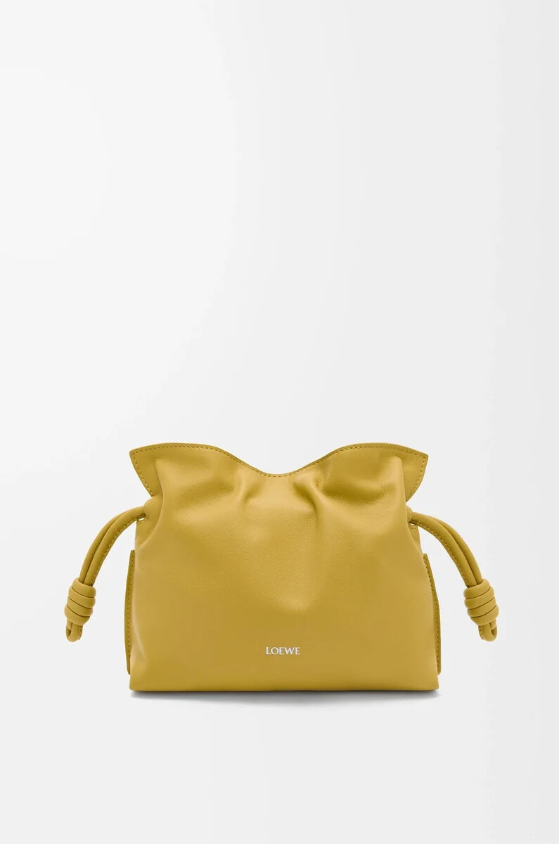 mini pochette flamenco in vitello nappa ginger