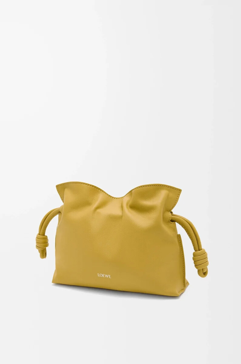 mini pochette flamenco in vitello nappa ginger