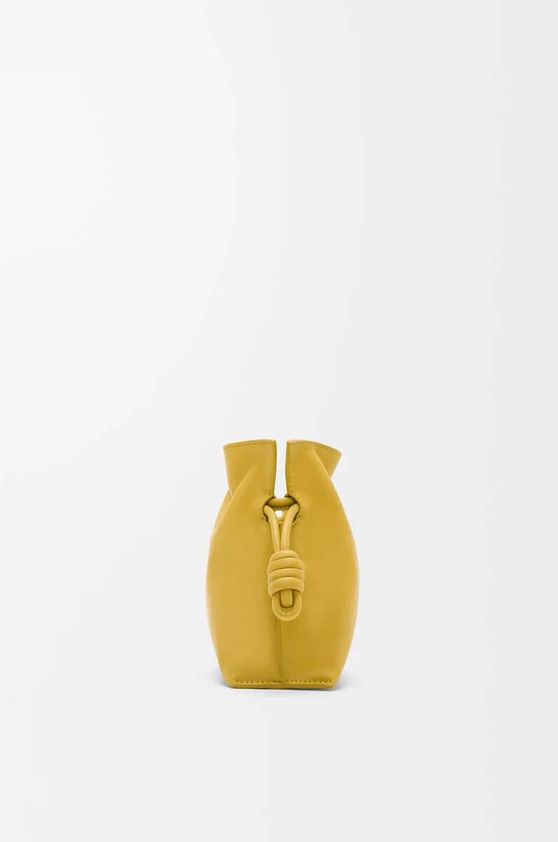 mini pochette flamenco in vitello nappa ginger