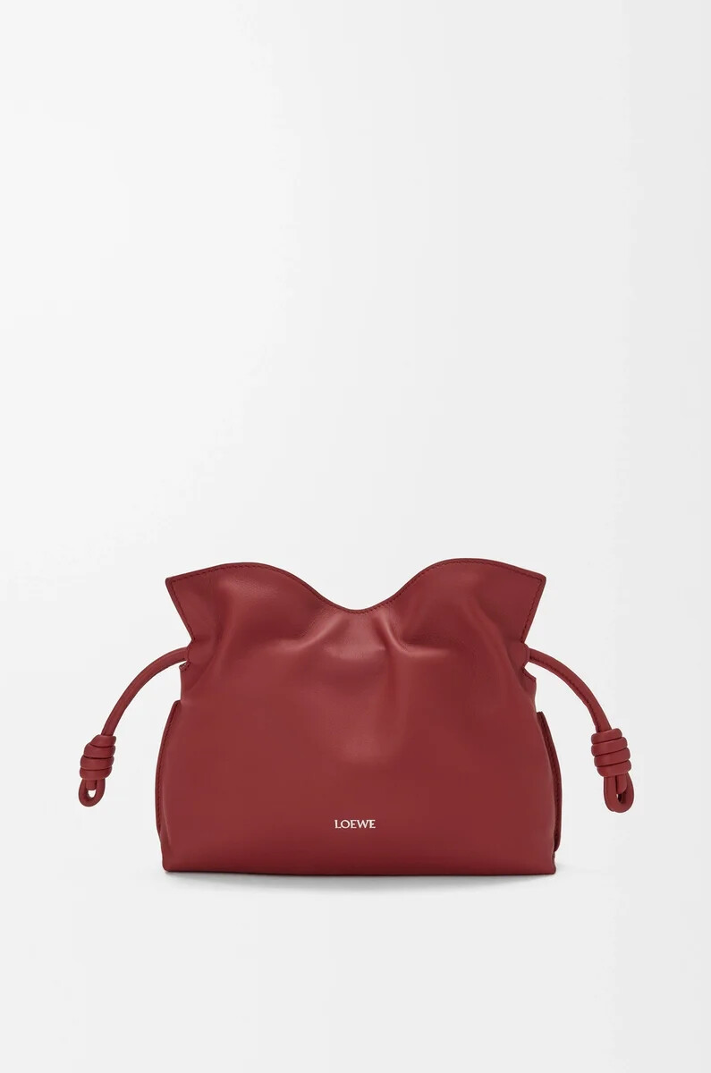 mini pochette flamenco in vitello nappa rosso bruciato