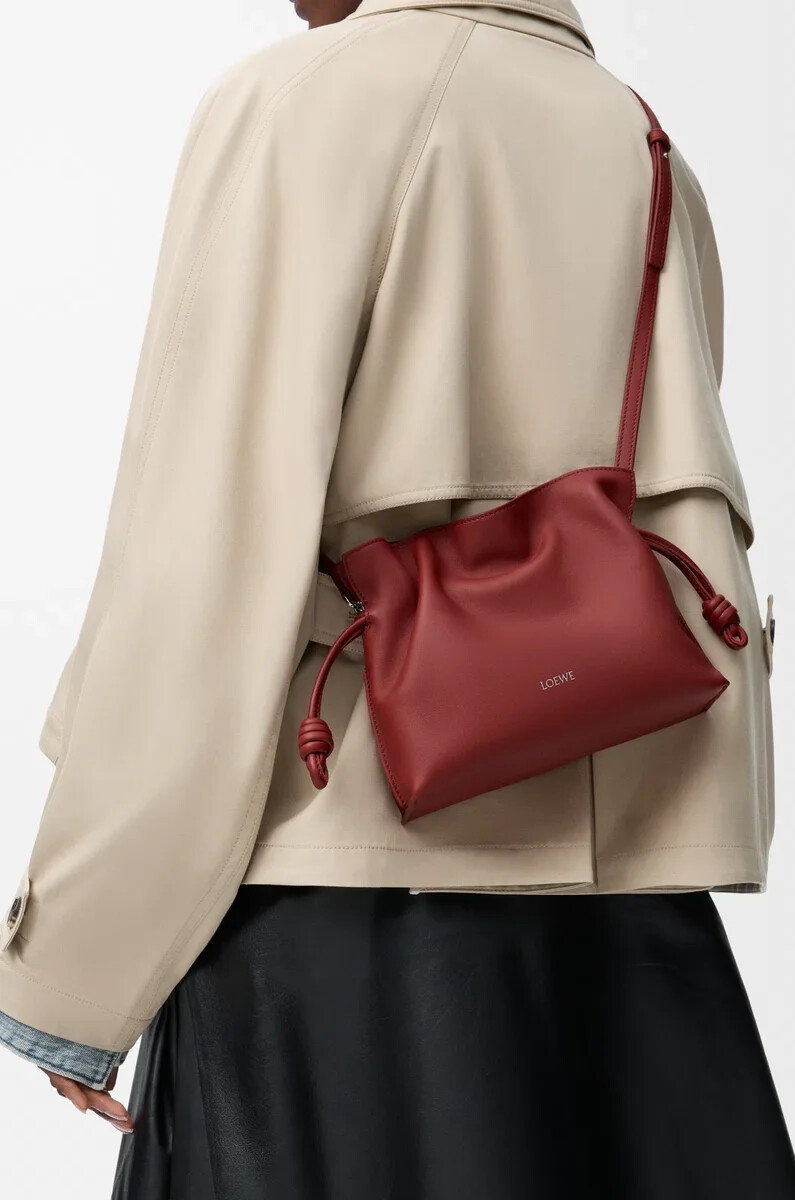 mini pochette flamenco in vitello nappa rosso bruciato