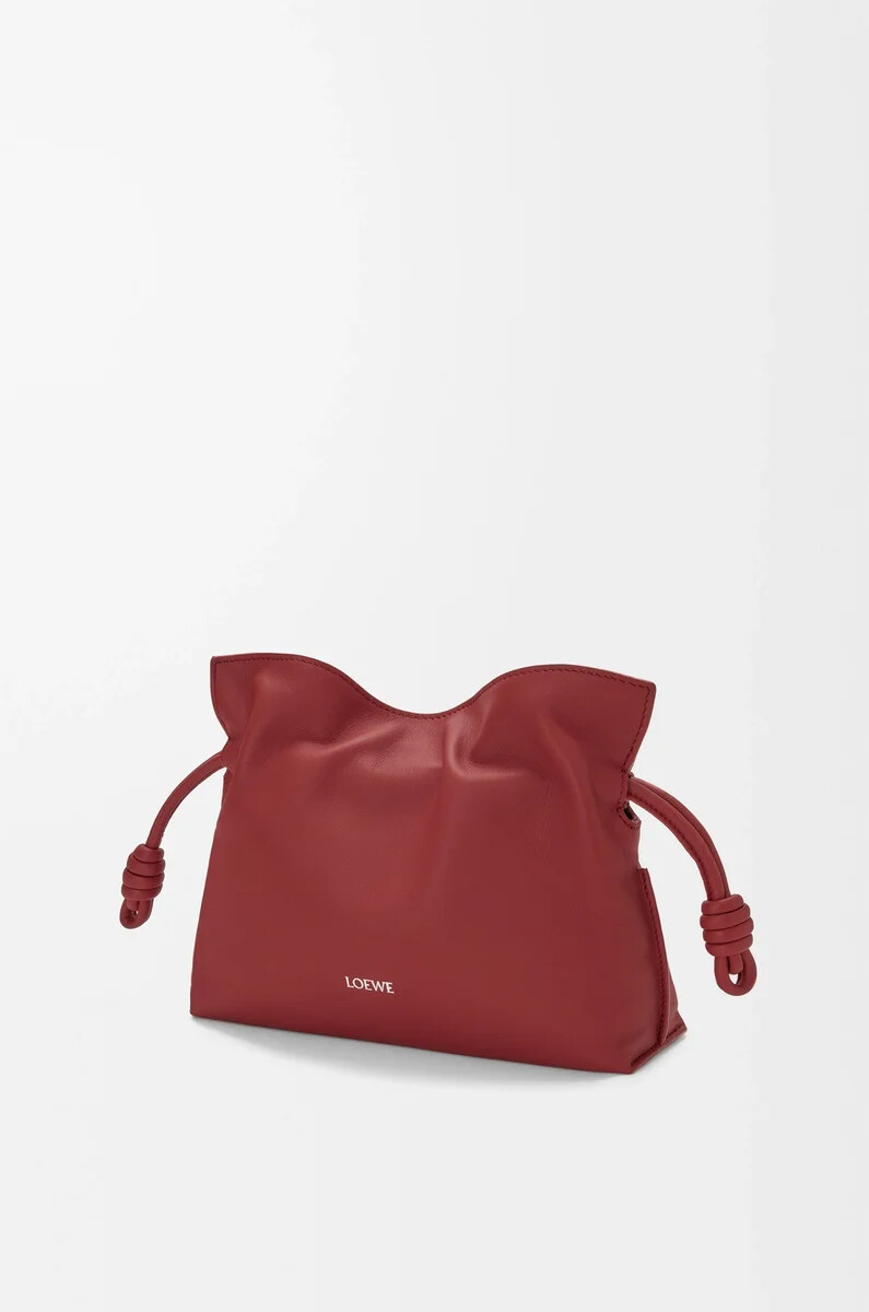 mini pochette flamenco in vitello nappa rosso bruciato