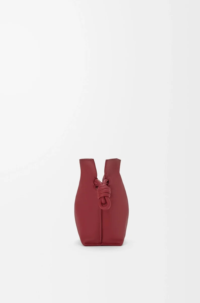 mini pochette flamenco in vitello nappa rosso bruciato