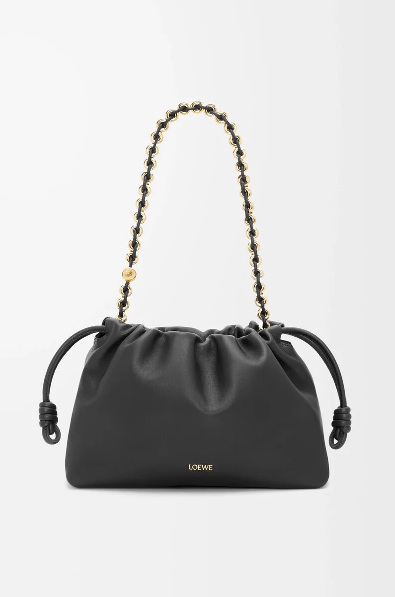 borsa flamenco media in morbida nappa di agnello nera
