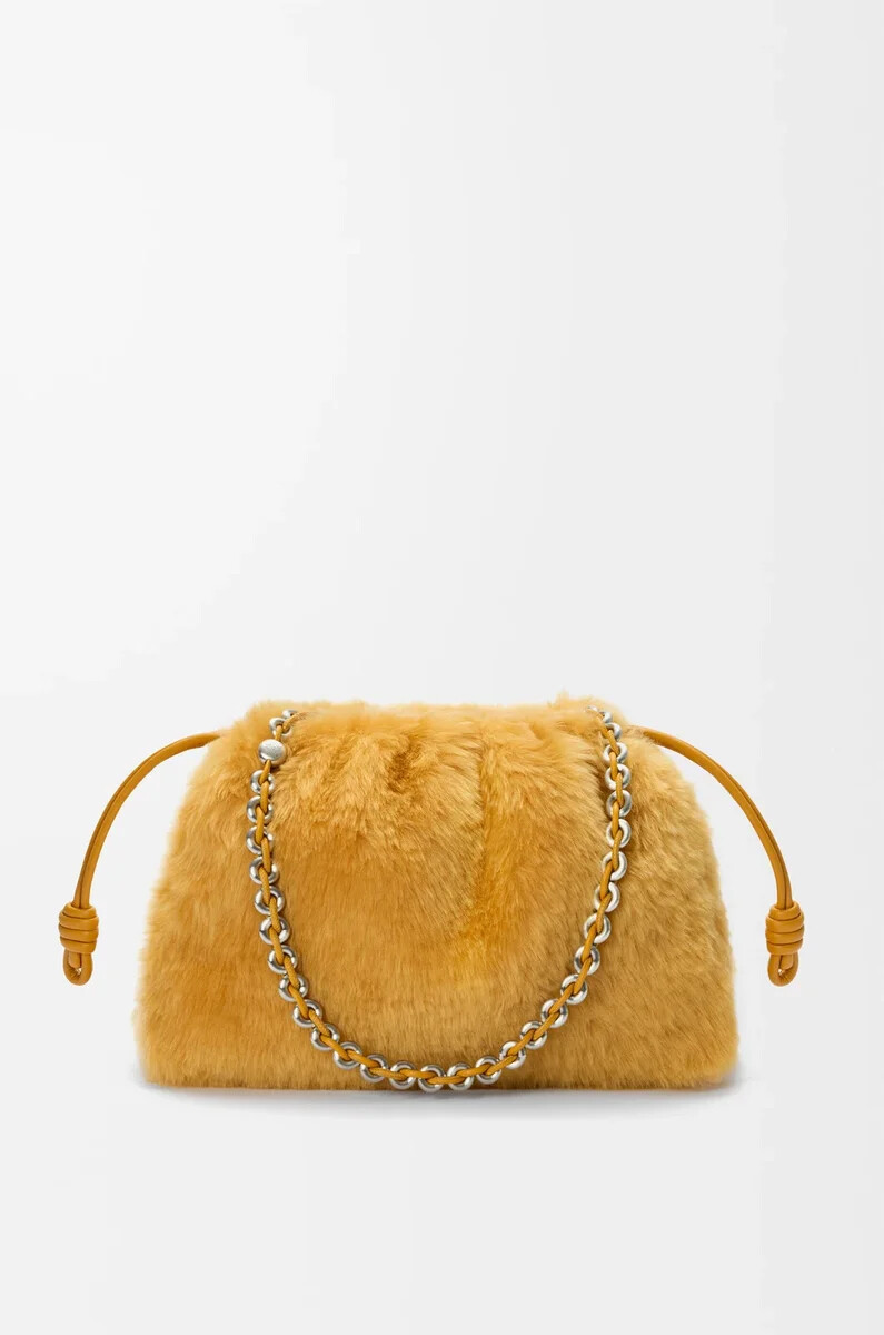 borsa flamenco media in montone giallo