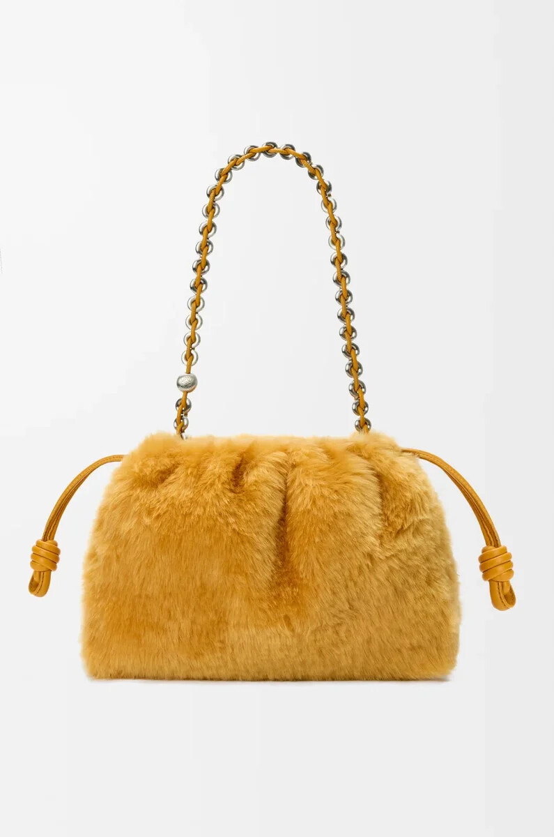 borsa flamenco media in montone giallo