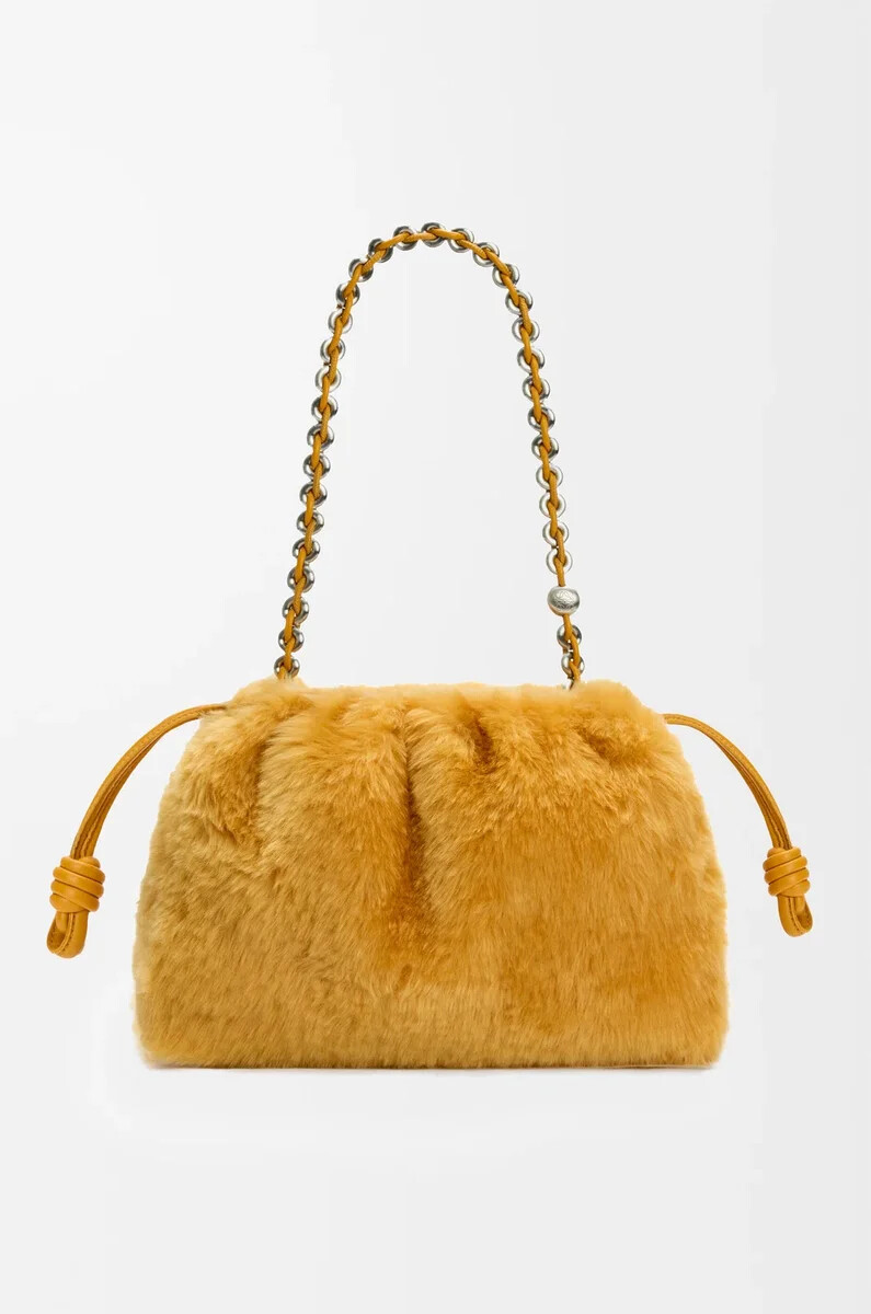 borsa flamenco media in montone giallo