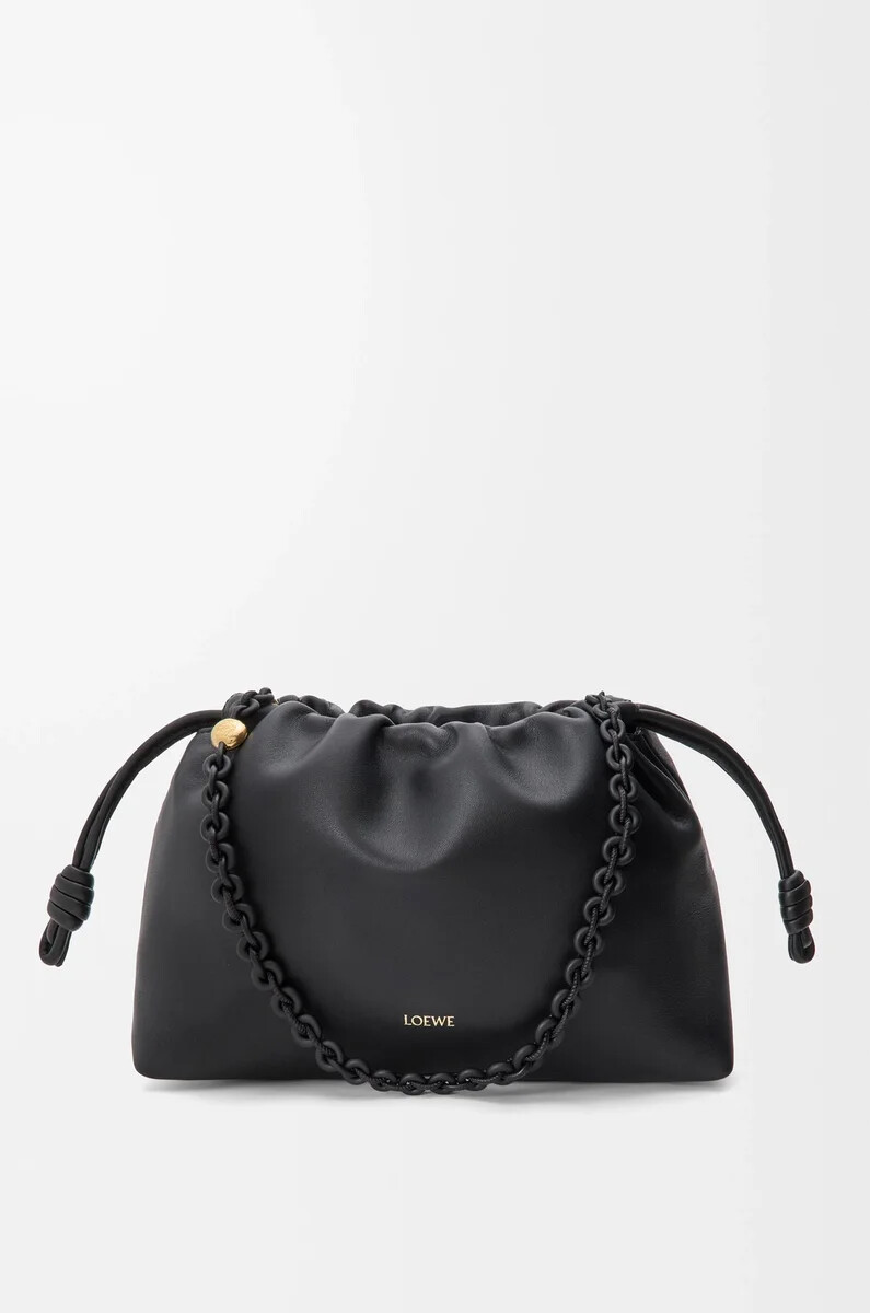 borsa flamenco media in morbida nappa di agnello nera