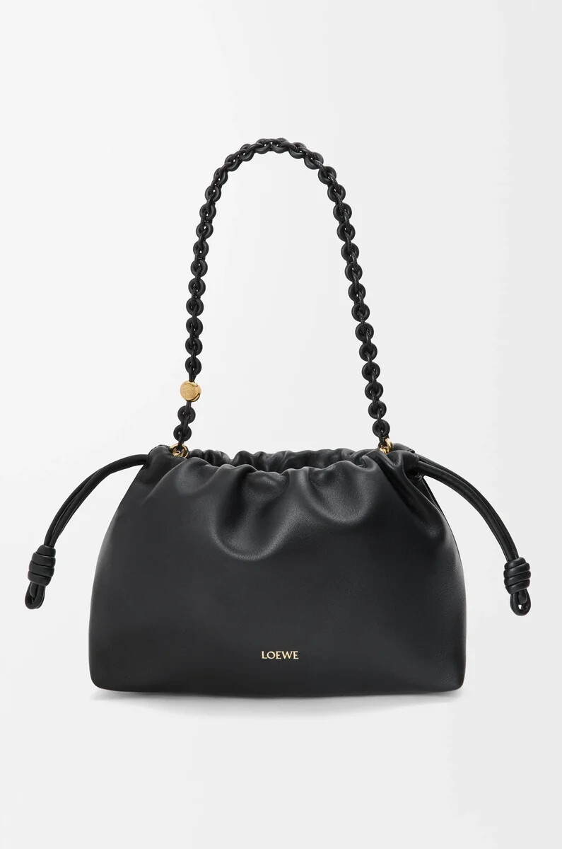 borsa flamenco media in morbida nappa di agnello nera