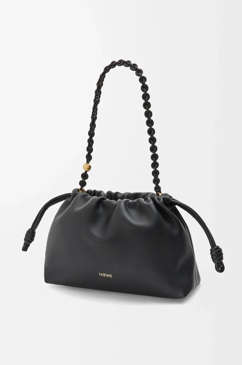 borsa flamenco media in morbida nappa di agnello nera