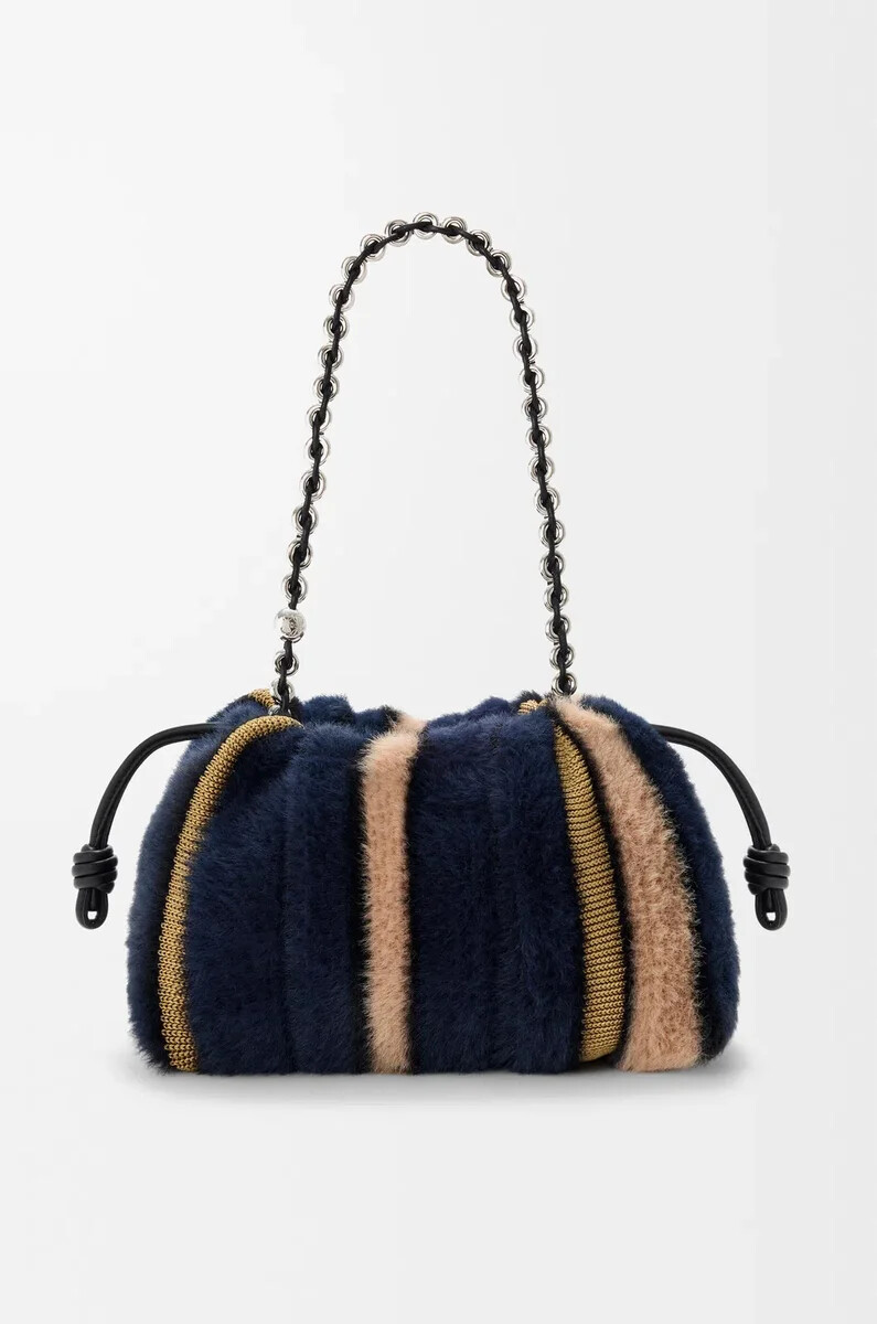 borsa flamenco media in maglia jacquard multicolor deep navy